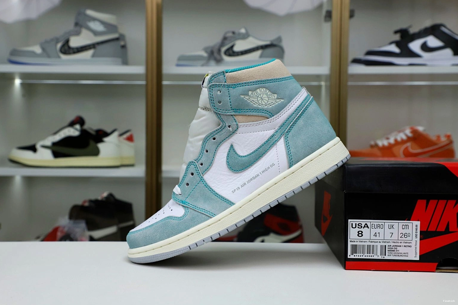 RETRO 1 HIGH GREEN' OG JORDAN 'TURBO AIR 0710